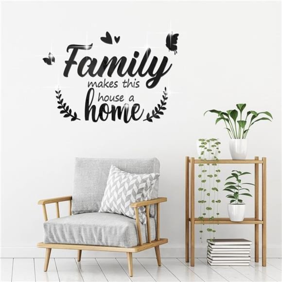 3D Acrylic Mirror Decal Wall Decor Stickers Family Letter Quotes Wall Stickers - Picture 2 of 7
